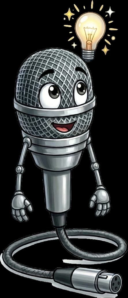 Mikey with a lightbulb idea for AI-generated topics